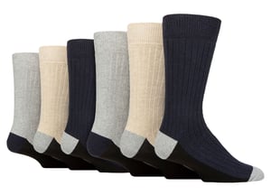 Wildfeet - 6 Paar Heren Katoenen Boot Sokken voor Buiten | Ideaal voor Wandelen - Blauw