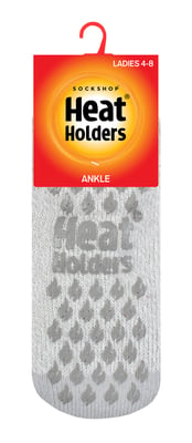 Heat Holders - Laag uitgesneden enkelsokken voor dames - Zilvergrijs (Pisa)