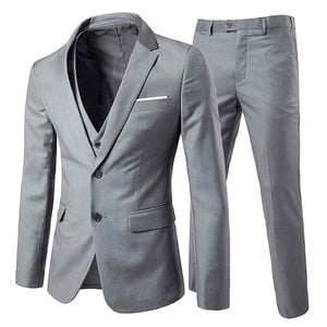 Grijs 3-delig slim-fit pak