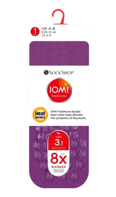 IOMI - Dikke 3.1 tog antislipsokken voor Raynauds - Paars