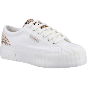Superga 2631 Kalfsleer Details Vrouwen Wit Avorio/Leopard Spots Trainers