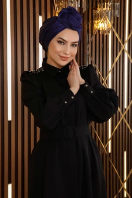 Stenen Detail Riem Jurk