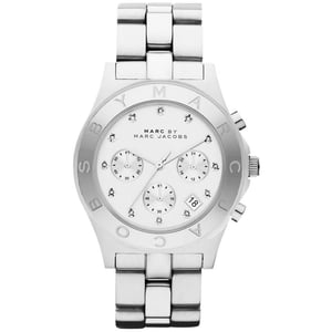 Marc Jacobs MBM3100 Blade Zilver Wit Dames Horloge
