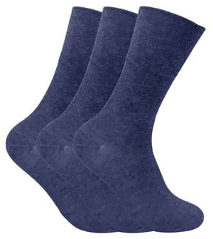 Set van 3 sokken zonder elastiek thermo diabetische sokken voor heren - Blauw