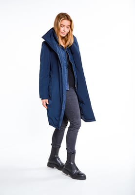 Dreimaster Winterjas stormwolk Dames donker marine