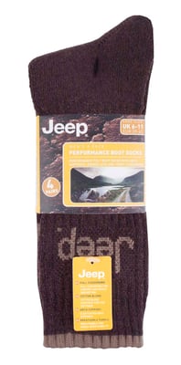 Jeep - 4-pack anti-blaar luxe laarzensokken voor heren - Bruin / Aarde