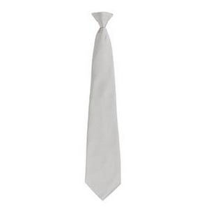 Premier Herenmode "Kleuren" Work Clip On Tie (Zilver)