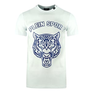 Plein Sport Large Stencil Tiger Logo White T-Shirt
