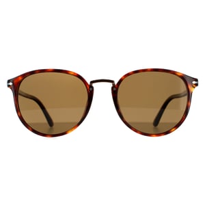 Persol Ovale Heren Havana Bruine Gepolariseerde Zonnebril