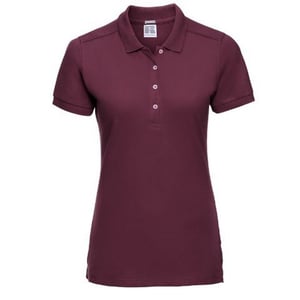 Russell Dames/dames Stretch Short Sleeve Polo Shirt (Bourgondië)