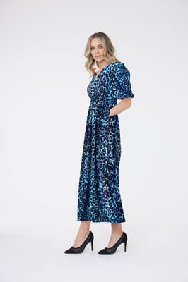 Evelyn Jurk Dierenprint Blauw