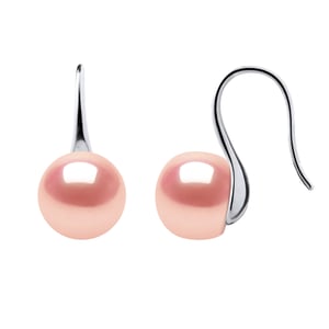 Oorbellen Hooks zoetwaterparels 9-10 mm Buttons Roses 925