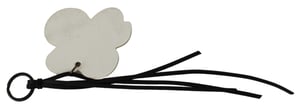 Costume National Heren wit leder vlinder logo sleutelhanger C'N'C sleutelhanger