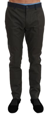 Dolce & Gabbana Heren Blauw Grijze Gestreepte Katoenen Broek