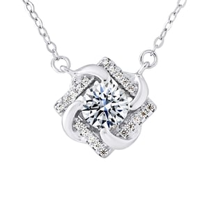 Solitaire ketting zilveren zirkoniumoxiden 925