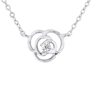 Zilver 925 zirkoniumoxide bloem ketting