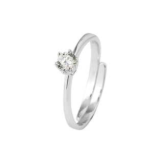 Solitaire 4 mm zirkoniumoxide sieraden zilver 925 verstelbaar - Sophie