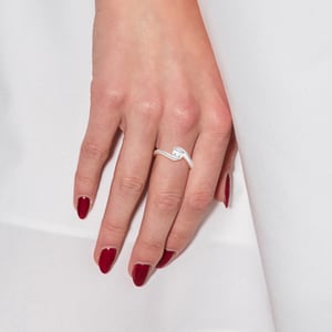 Solitaire 5 mm zirkonium en zilveroxide 925 - uniek