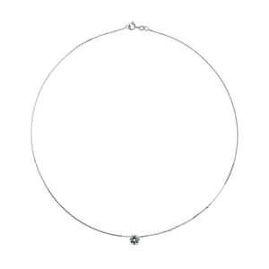 Solitaire ketting 9 mm zirkoniumoxide set 6 925 zilveren klauwen
