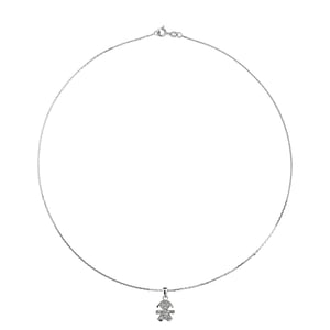 Meisje ketting serif zirkonium zilver oxiden 925 - meisje
