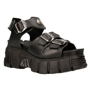 New Rock Unisex metalen Zwarte Punk Sandaal Laarzen - M-BIOS101-C2