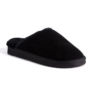 Aus Wooli "Manly" Australië Schapenvacht Wollen Pantoffels, Zwart