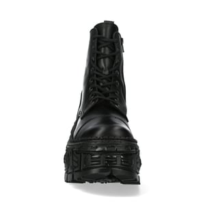 New Rock zwarte Goth lederen laarzen-WALL083C-S5