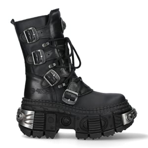 New Rock halfhoge lederen platformlaarzen-WALL373-S3