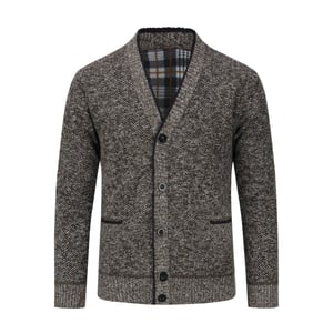 Herenvest met opstaande kraag met twee zakken en knopen voor de winterbruin