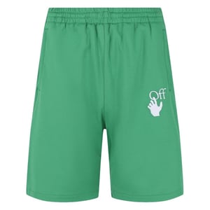 Gebroken witte Hands Off Logo Skate Fit groene trainingsbroek