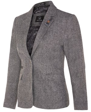 Dames Tweed jaren 1920 visgraatgrijze blazer