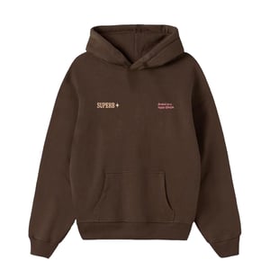Noem me geen baby Hoodie Geborsteld Oversize Bruin SUPERB vrouw