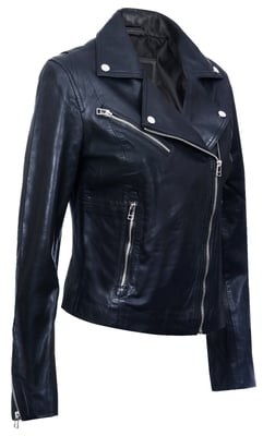 Dames slim leren bikerjack-Matlock