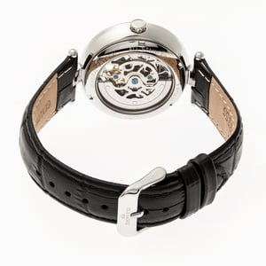 Empress Stella automatisch semi-skelet MOP lederen band horloge