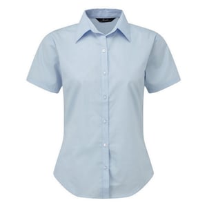 Premier Popeline blouse met korte mouwen / Gewoon werkoverhemd (Lichtblauw)