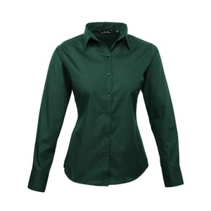 Premier Dames/Dames Popeline Blouse met Lange Mouwen (Fles groen)