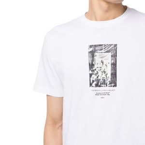 Gebroken witte verfspiegellogo slim-fit wit T-shirt