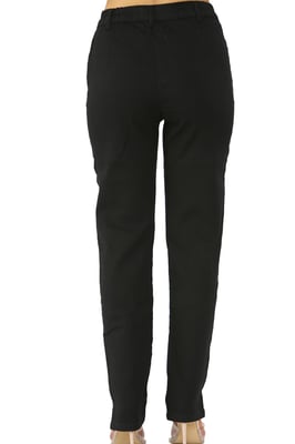 MYT Damesjeans met elastische taille aan de zijkant in zwart