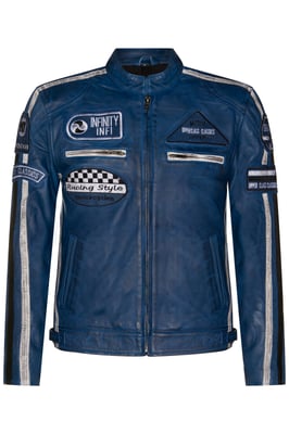 Leren race-motorfietsjack met rits