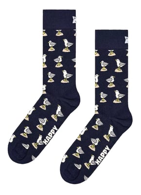Happy Socks - Meeuw Sokken | Novelty Print Sokken in Marineblauw - Marineblauw