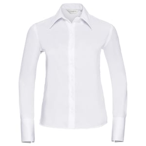 Russell Collection Dames/Dames Ultimate Non-Iron Getailleerde Overhemd met Lange Mouwen (Wit)