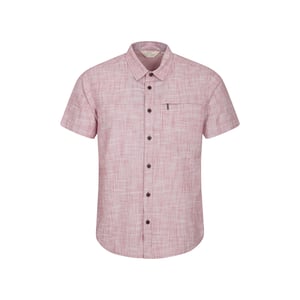 Mountain Warehouse Heren Kokosnoot Slub Overhemd met Korte Mouwen (Rood)
