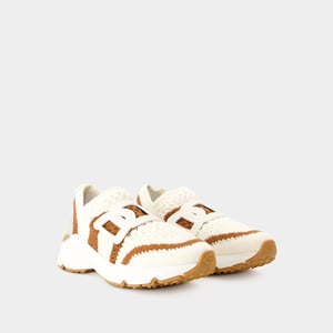 Sport Run Sneakers - <#Tod's#> - Canvas - Beige
