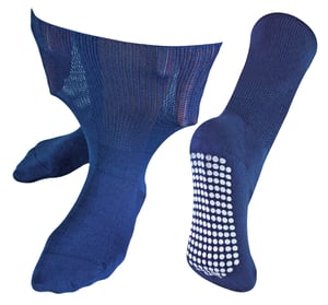 Dr.Socks - Extra brede oedeemsokken met grips - Marine