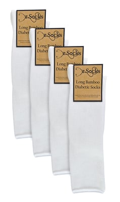 Dr.Socks - Kniehoge diabetessokken voor heren - Wit