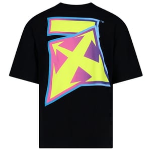 Gebroken wit oversized zwart T-shirt met Degrade Thunder-logo