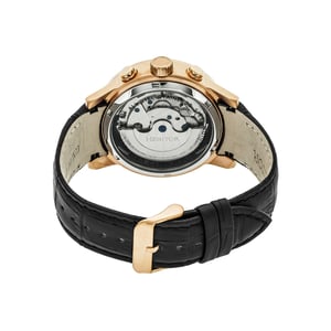 Heritor automatisch Hannibal semi-skelet lederen band horloge