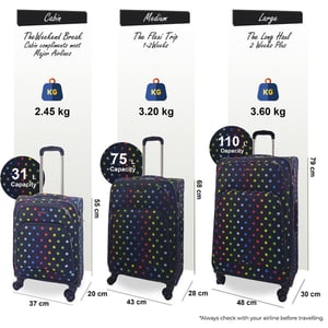 Lichtgewicht print 8 wielbagage, zachte reiskoffers