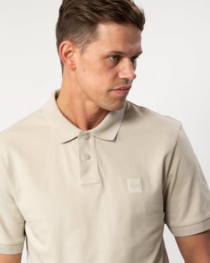 BOSS Orange Passenger Heren Stretchkatoenen Slim-Fit Polo Shirt met Logo Patch