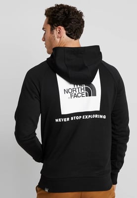 The North Face Heren Reglan Red Box Hoodie in Zwart
